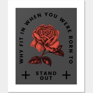 Beatiful Red Rose with Quote Posters and Art